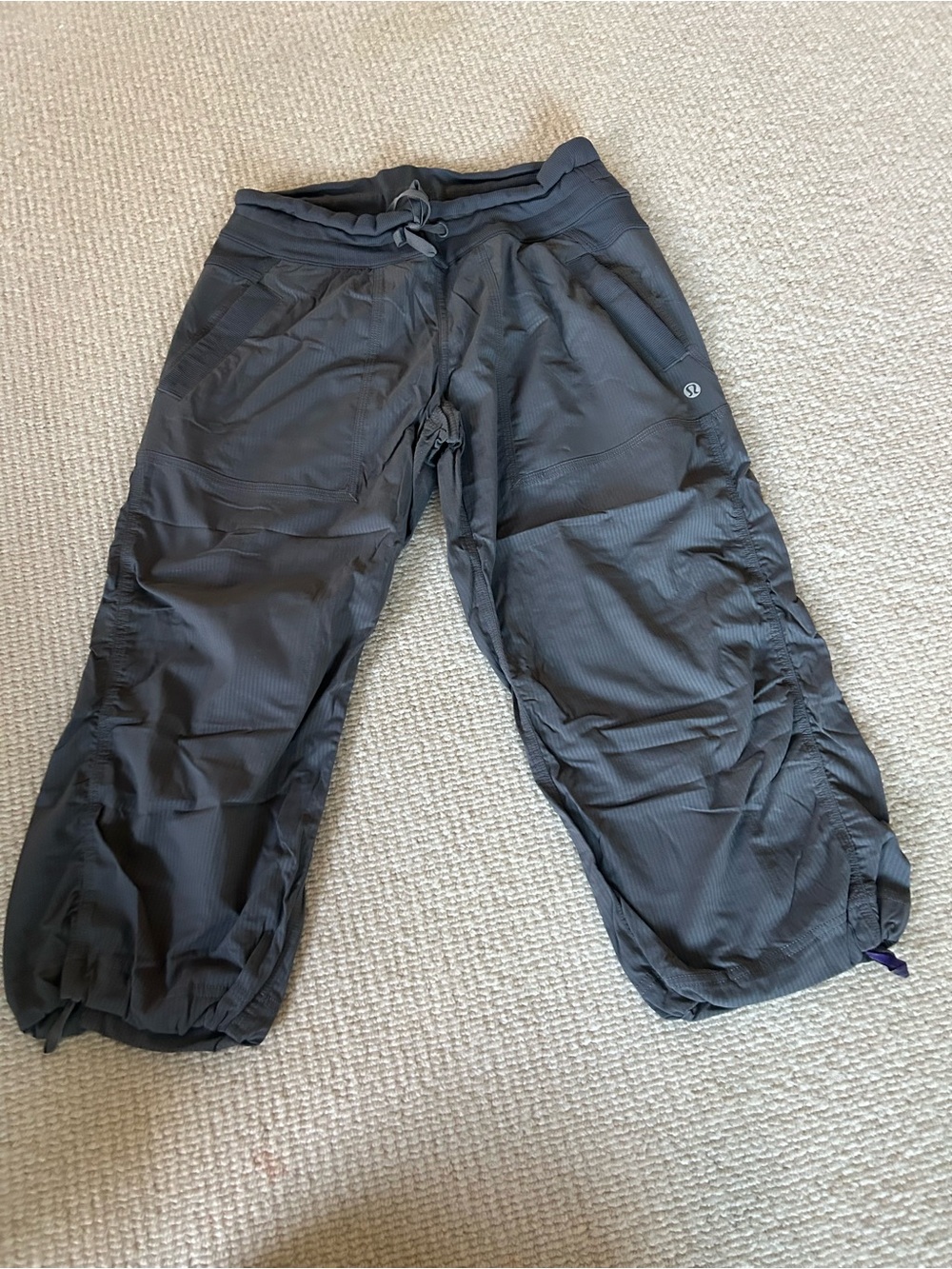 Lululemon  Woman Gray Drawstring Capri Pants